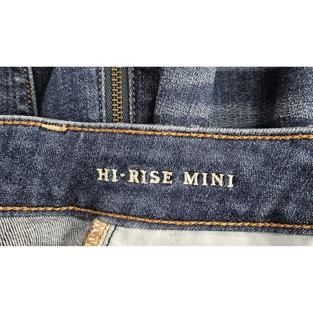 American Eagle Hi-Rise Mini Skirt‎ Side Zippers Blue Denim Cutoff Mini Size 0